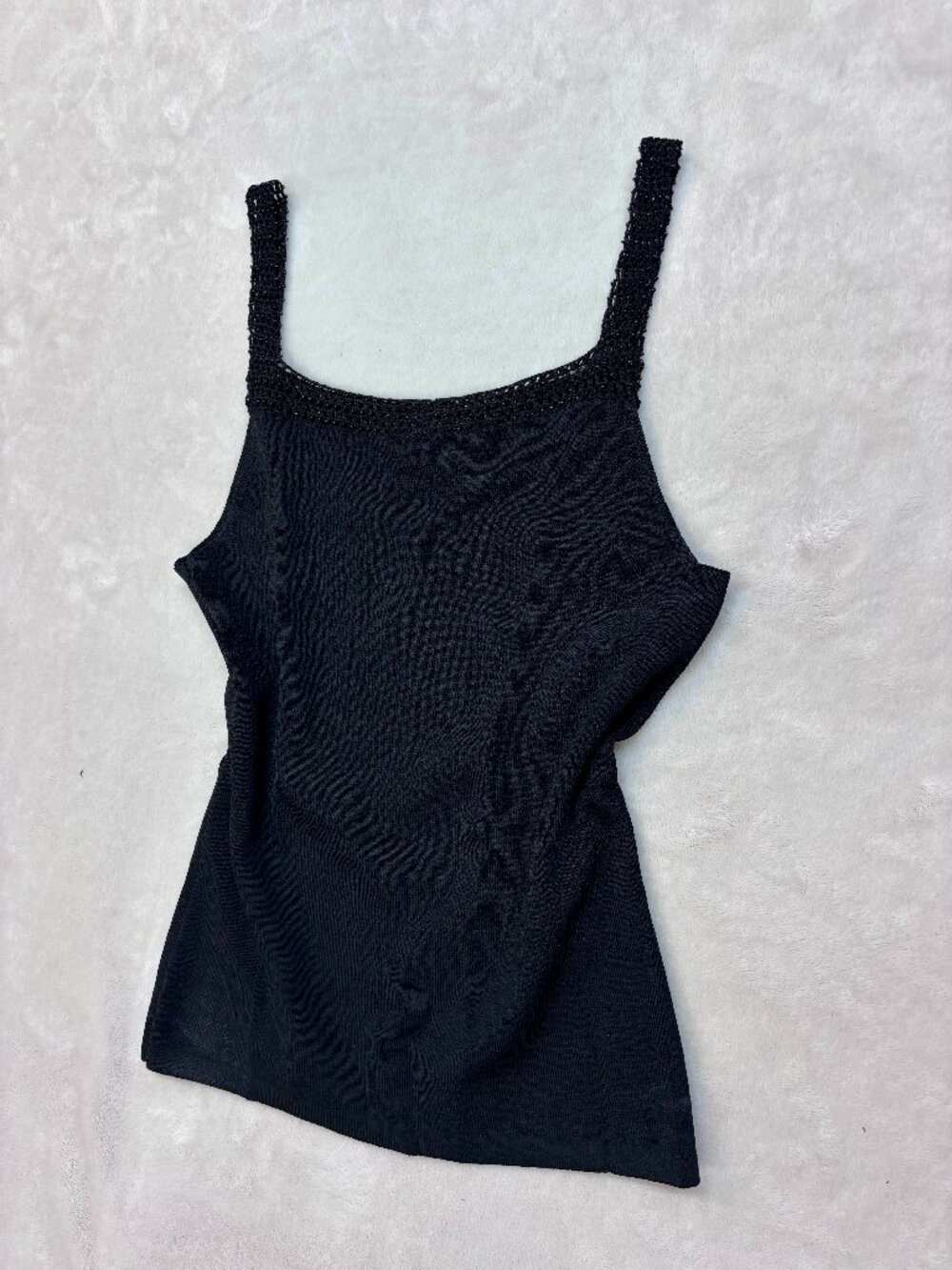 Vintage Avalin Black Women's Beaded Tank Top --- Size Small --- Great Condition!